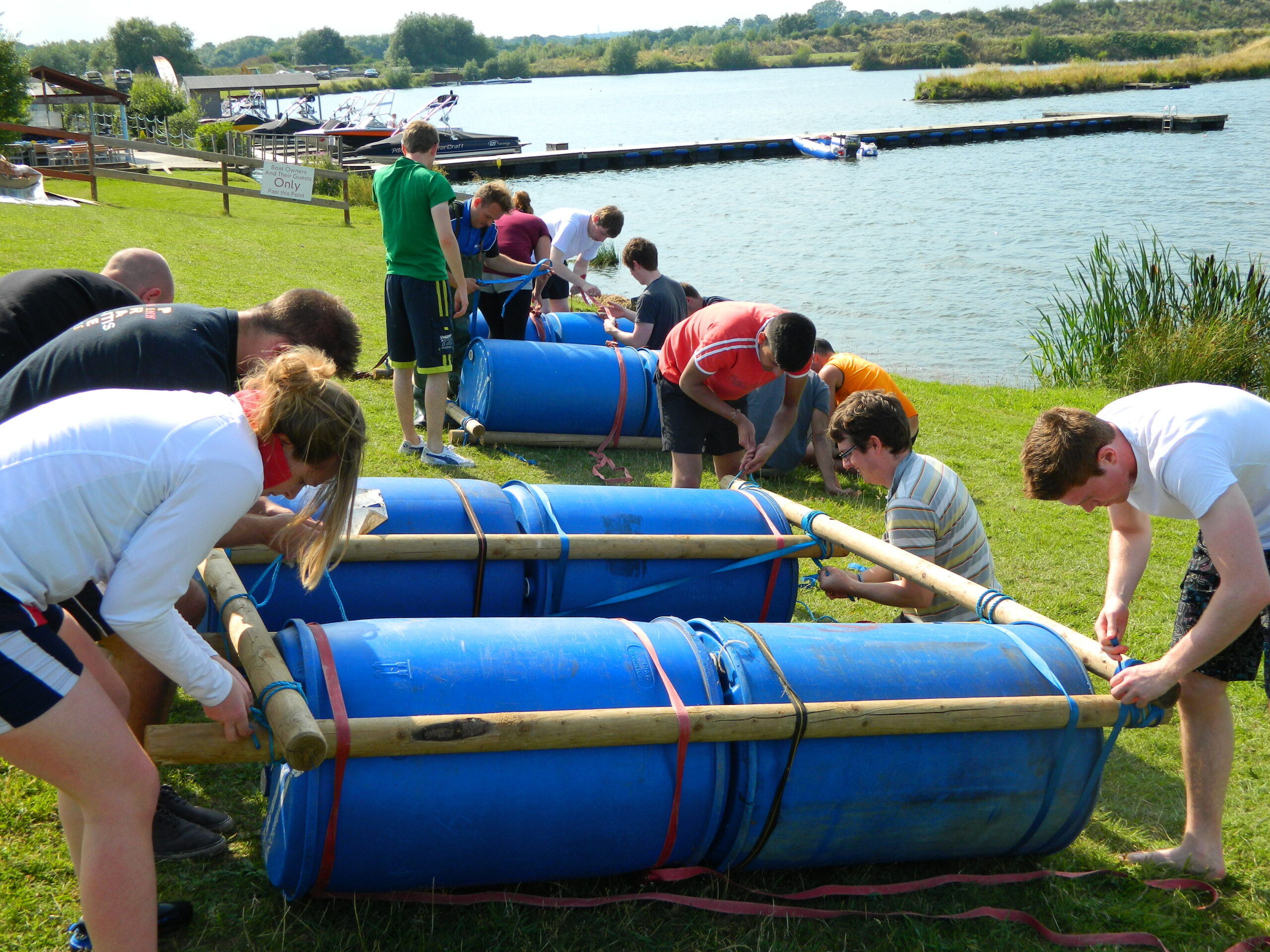 Raft building for team cohesion